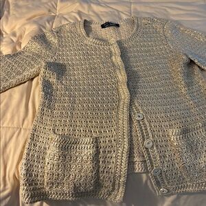 Shimmering Knit Cardigan with Buttons